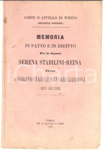 1866 torino memoria per serena - 1866,