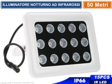 ILLUMINATORE FARO LED NOTTURNO INFRAROSSI IR 50 METRI IP66 PER TELECAMERE 850NM