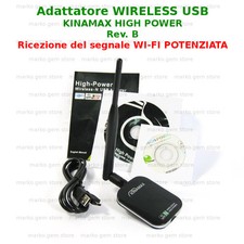 WIRELESS-N ADAPTER USB KINAMAX 150 ANTENNA AMPLIFICATA WIFI AMPLIFICATORE wi-fi