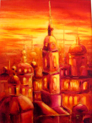 Quadro olio originale sunset - quadro,