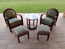 Salotto DECO : 2 poltrone, due poggiapiedi, un tavolino, un divanetto, 