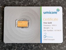 Umicore lingotto oro - , 1g