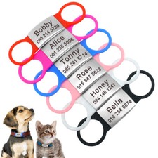 Targhette cane personalizzate scivolo sul collare no rumore animale domestico inciso nome numero personalizzato