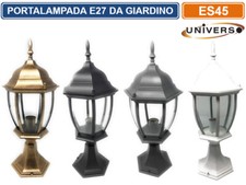 LAMPADA LANTERNA FARETTO FISSAGGIO A TERRA DA GIARDINO E27 DA ESTERNO IP45