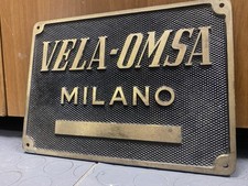?Insegna VELA OMSA Milano Vintage Modernariato Pubblicitario Targa Epoca Sign