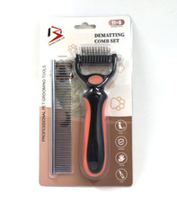 Set Pettine Attrezzi Professionali Toelettatura Dematting & Sottopelo per Cani e Gatti