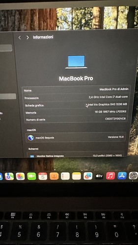Macbook pro anno - anno, 2016