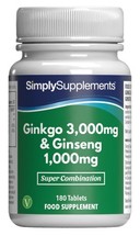 Ginkgo Biloba e Ginseng Coreano - 180 Compresse - SimplySupplements