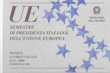 1996: Repubblica Italiana Moneta da 5000 Lire in argento "PRESIDENZA ITALIANA"