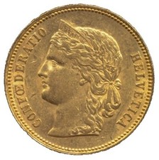 Moneta oro 20 franchi Helvetia