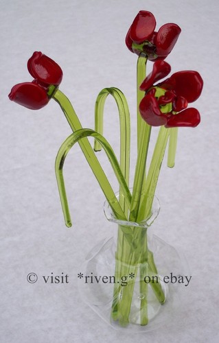 Rose rosse vetro ornamento - rose,