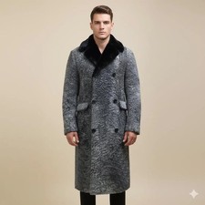 Cappotto uomo grigio pelliccia