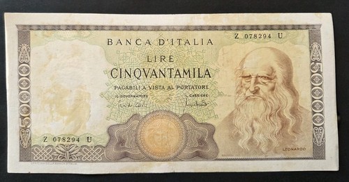50000 lire leonardo 1970 - 50000,