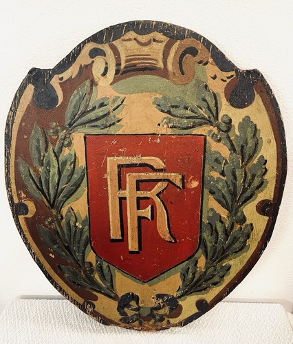 C19 antico stemma legno - stemma, in