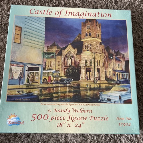 Retro city puzzle - retro, cars