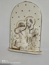 capezzale natività sacra famiglia capoletto ceramica oro  italy vintage