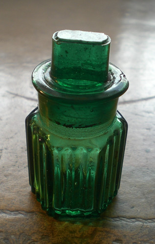 Old small antique glass poison - small,