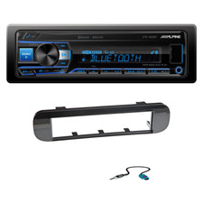 Kit Autoradio Alpine UTE-200BT  Mascherina Fiat Panda Nero Lucido 1 din