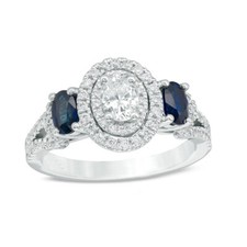 Fede Nuziale 2Ct Bianco e Blu