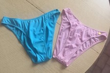 Slip Brasiliana Donna Costume Bikini L 48 Rosa Celeste