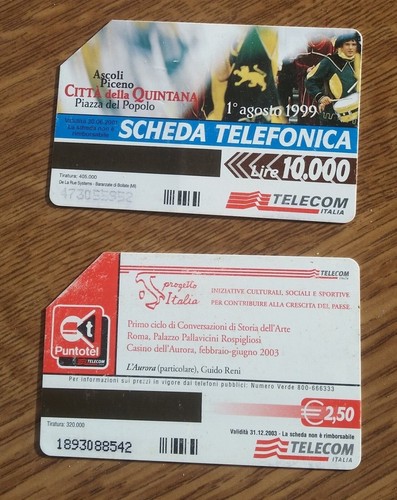 Schede carte telefoniche - schede,