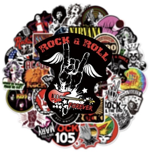 50x adesivi poster rock - 50x,