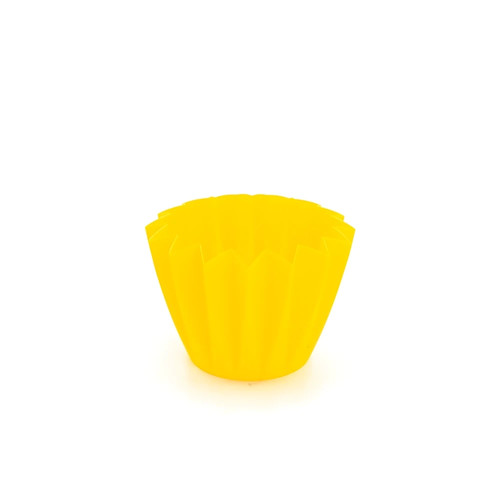 Porta vaso giallo plissettato