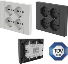 Presa elettrica da muro a parete da inacasso scatola 503 4 prese Schuko bipresa