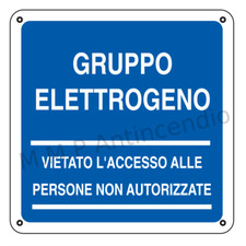 Cartello Segnaletico Gruppo elettrogeno