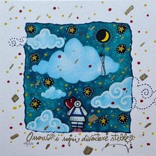 Osservo i sogni diventare stelle Andrea Agostini SERIGRAFIA Firmata Numerata POP