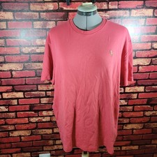 Polo Ralph Lauren rossa girocollo grande logo rialzato casual 100% cotone elasticizzato