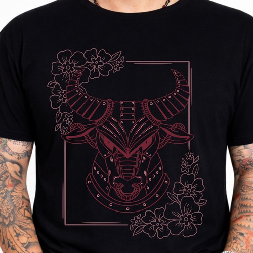 Shirt testa toro linea - testa, di