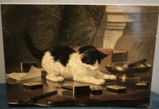Carte postale le chat qui joue