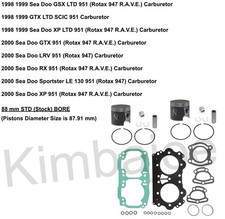 Kit pistoni 88 mm carburatore