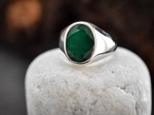 Anello uomo con smeraldo - uomo,