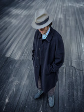 morbidissimo cappotto blu di Lebole, tessuto del lanificio Zegna - TG. L