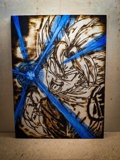 Dragon Ball – Goku Super Saiyan Kamehameha – Quadro Legno Pirografato 40x30 cm