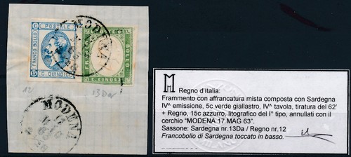 Storia postale 1863 regno 5 - storia, c