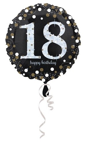 Pallone mylar anni nero - 18,