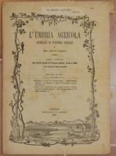 L'UMBRIA AGRICOLA 15 30 MARZO 1889 BACO DA SETA VITE GRAPE VINO UMBRIA OLIO OIL