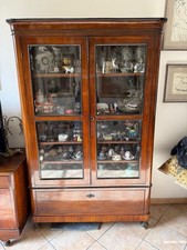 Antica Vetrina cristalliera vetrina libreria in legno d' epoca 900
