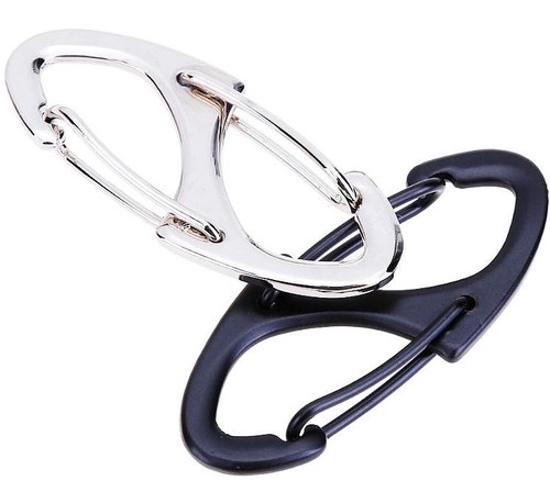 Black silver s shaped - black,