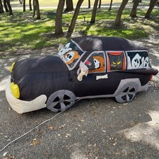 2007 Gemmy 7 piedi Halloween illumina auto gonfiabile lampeggiante con fantasmi rara