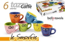 Set 6 Tazzine Tazze Caffè senza Piattini in Ceramica Le Smorfie