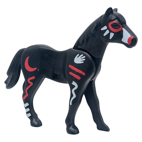 Playmobil cavallo nero/rosso