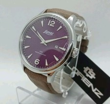 OROLOGIO UOMO LORENZ VINTAGE STYLE ,DATARIO, CINTURINO MARRONE PELLE INVECCHIATA