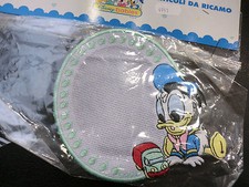 INSERTO OBLO' OVALE APPLICAZIONE TELA AIDA RICAMARE A PUNTO CROCE BABY PAPERINO