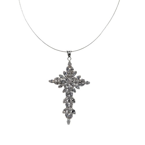 Croce oro bianco 18kt con - croce,