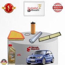KIT TAGLIANDO 4 FILTRI E OLIO BMW SERIE 1 118 D 105KW 143CV DAL 2007 ->