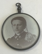 Antico Ciondolo Portafoto Reliquia Foto Soldato Militare Primi 900